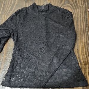 White House Black Market Black Lace Blouse